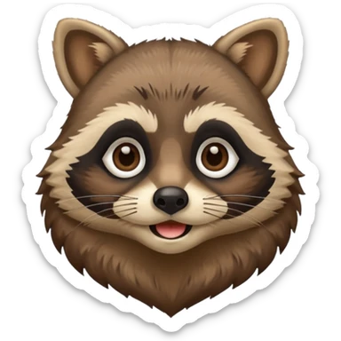  racoon holding a human mustache sticker