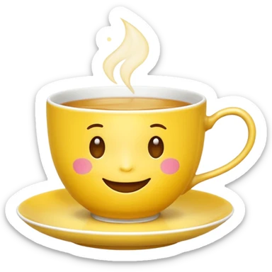 Emoji sipping tea sticker