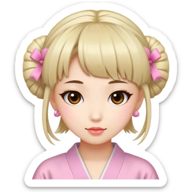 Japanese hairstyle girly girl sticker