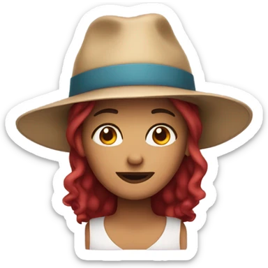 meg wearing a hat  sticker