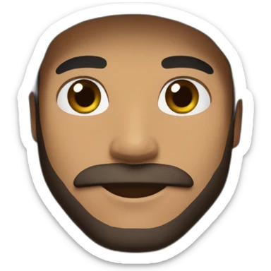 guy black hoodie light brown skin fishing beanie and short mustache and short beard black hair sticker