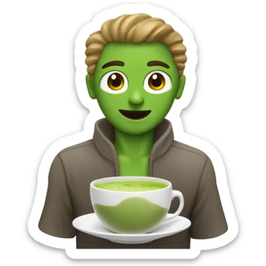 Taza con matcha  sticker