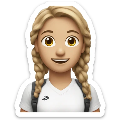 smiling girl in sportswear with light brown hair sticker