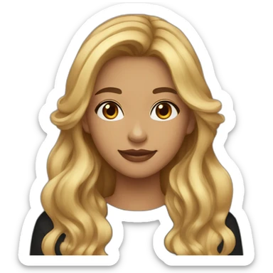 20 year old long honey blonde highlights hair with black shirt and light skin to olive skin lo sticker