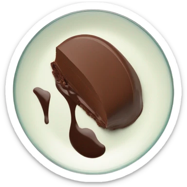Chocolate mousse quenelle on glass plate sticker