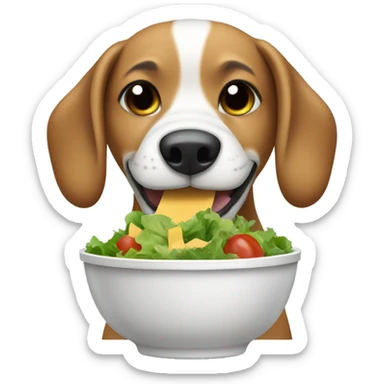 Dog eating a salad  sticker