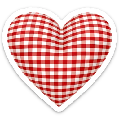 red and white gingham heart vintage  sticker