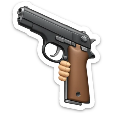 Fingers on a pistol sticker