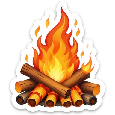 bonfire with flames sticker