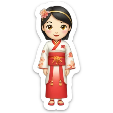 Chinese lady wear Chinese traditional clothes sticker
