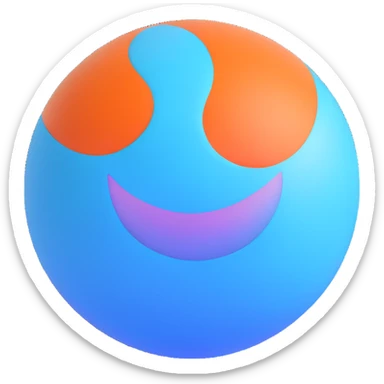 aura ball with a warm smile, gentle blue aura sticker