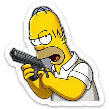 Homer Simpson qui a un pistolet sticker