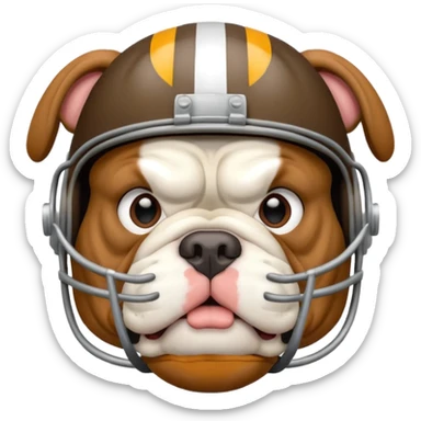 Bulldog wearing a football helmet  sticker