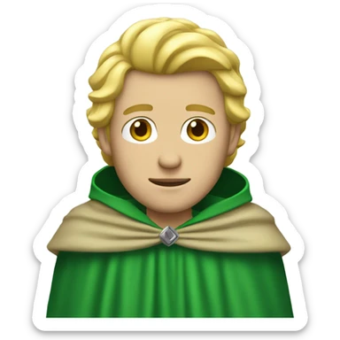 Blonde man green cape sticker