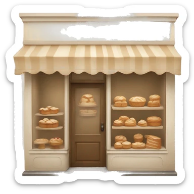 Beige vintage Bakery store  sticker
