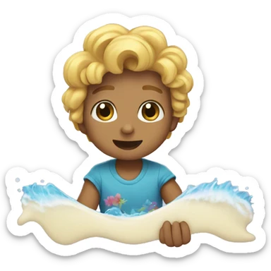 Cute wave sticker