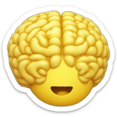 cerebro amarillo saliendo jugo sticker