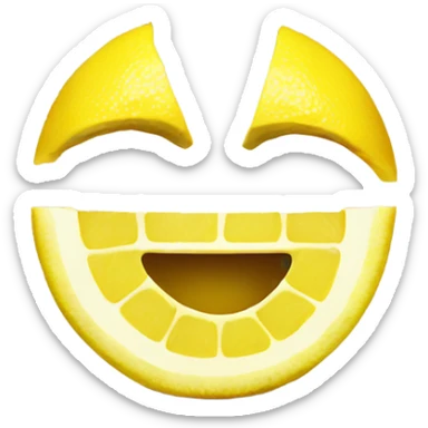Smiley face with lemon slice in mouth  sticker