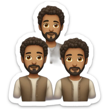 three brothers two of them with beard sticker