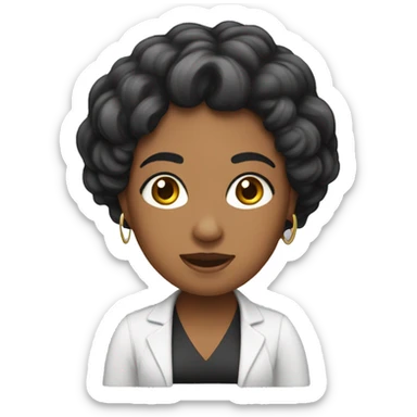 Maestra gorda con cabello negro sticker