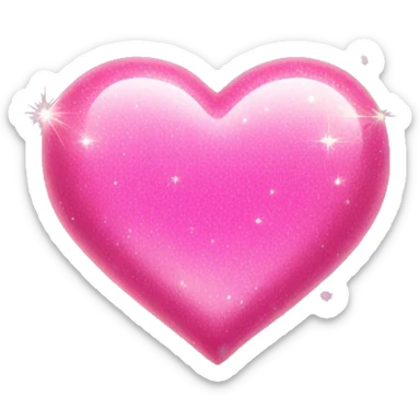pink heart with sparkle sticker