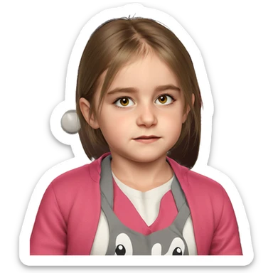 realistic portrait of girl sticker