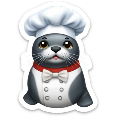 seal with chef and bow tie sticker