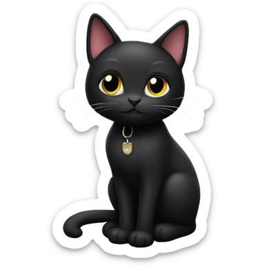 Black cat sticker