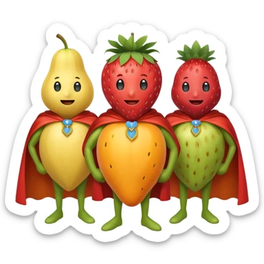 Cape-Wearing Super Fruits sticker