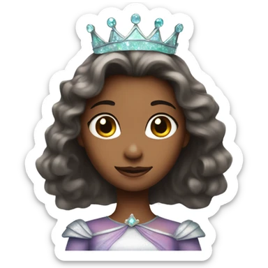 princess with iridescent crown sticker