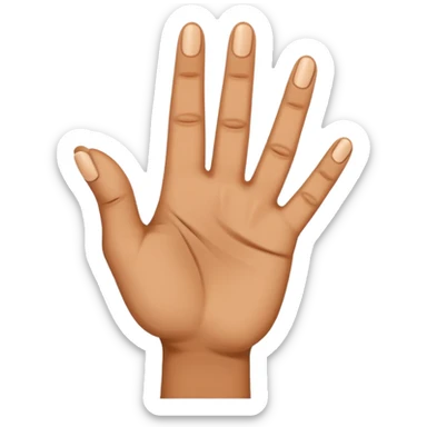 Fingering hand emoji where the first and fourth finger are folded down, second and third finger are extended together touching each other  sticker