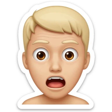 Super shocked face jaw dropped sticker