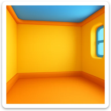 create an empty 3d cartoony room, make it emoji sticker