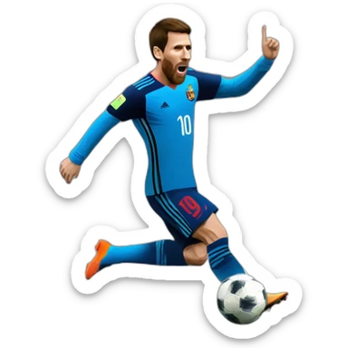 Macron sur le pied gauche de messi sticker