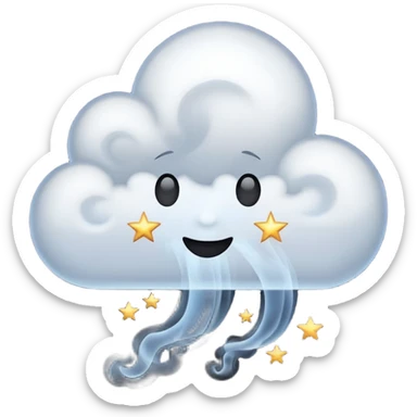 Black cloud with few shiny stars sticker