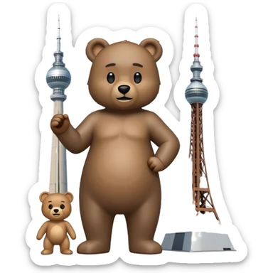 emoji of the Berlin Bear next to the Berlin TV Tower, no text sticker