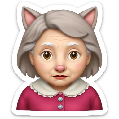 The big bad wolf put on Grandma's clothes and disguised itself as a human. sticker