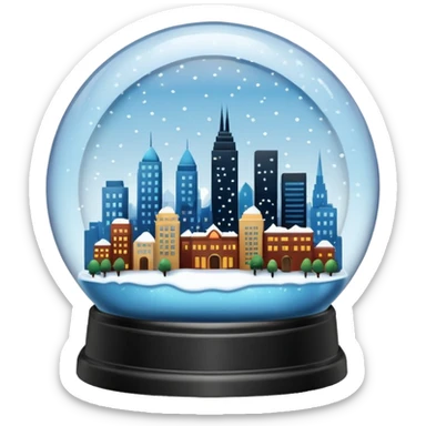 City skyline globe sticker