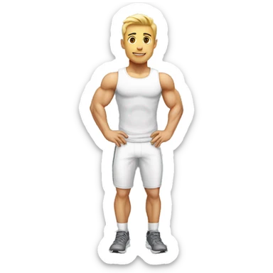 white fitness trainer muscle sticker