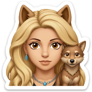 Half Shakira, half wolf face  sticker