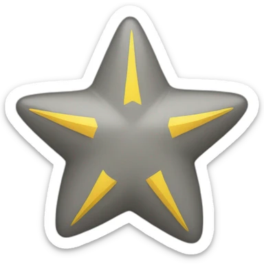 five-pointed star half yellow and half gray sticker