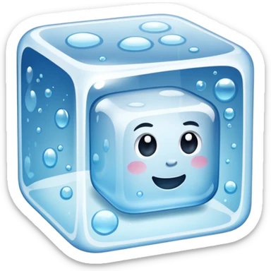 ice cube with small bubbles in it sticker