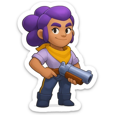 Keep everything exactly the same as the original. Give the character a proud expression. Maintain the original style and details. sticker