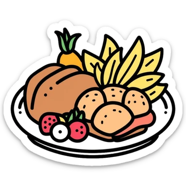 food plate with various foods sticker