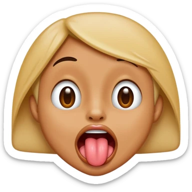 Person sticking out their tongue sticker
