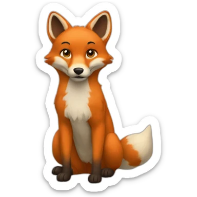 Un renard - humain sticker