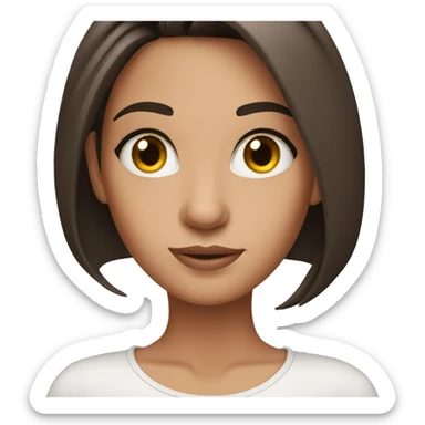 Brunette Girl with long lashes  sticker