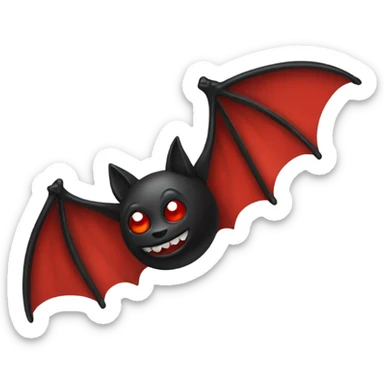 Black and red bat sticker