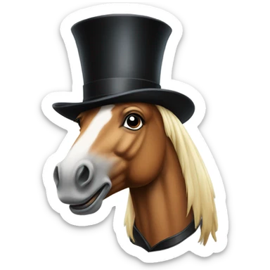 Horse with top hat sticker