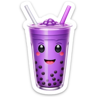 Purple boba drink sticker